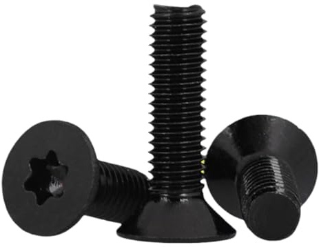 MIETONG 10 Piezas Tornillos Negros de Cabeza Avellanada Torx de Acero Inoxidable A2 V2A Galvanizado, M5 x 20mm Tornillos de Máquina de Cabeza Plana para Maquinaria y Muebles