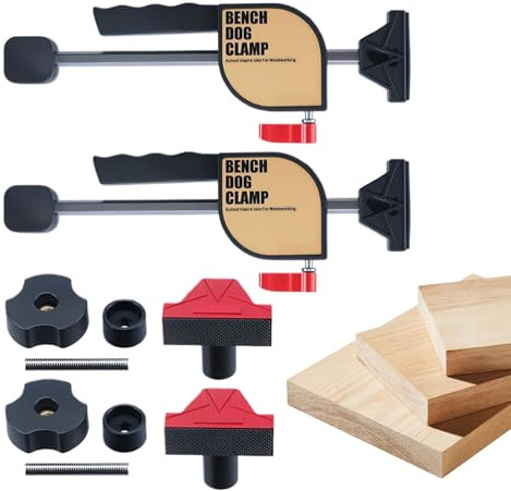 Dewireaey Serres À Bois, Outils De Menuiserie À Libération Rapide, Ensemble de Pinces de Chien d'Établi en d'Aluminium, Pour Coupe Assemblage Collage Reparation Meuble Etabli Atelier Scie Sur Table