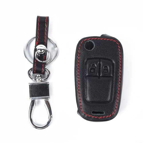 2-Tasten-Autoschlüssel-Hülle, Ledermaterial, kompatibel mit Opel Astra J, Corsa D, Zafira C, Wasserfall Adam Fernbedienungen