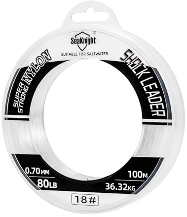 SeaKnight Stoßfeste Nylon-Angelschnur, super stark, Salzwasser, 50 m/100 m, Monofile, sinkende Angelschnur für Meeresangeln, 11,3–90,7 kg