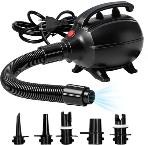 Pompa ad aria elettrica 600 W per materasso ad aria, pompa elettrica con ugelli, pompa ad aria elettrica, pompa per materassi ad aria, materassino airtrack, ginnastica, yoga piscina gonfiabile