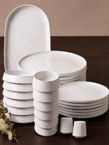 BRICARD Service Vaisselle Bellon 27pcs, Set De Table, Assiettes Service De Table 6 Personnes, Assiette Creuse, Bols&Plates, Vaisselle Et Arts De La Table, Assiette Porcelaine Micro-Onde/Lave-Vaisselle