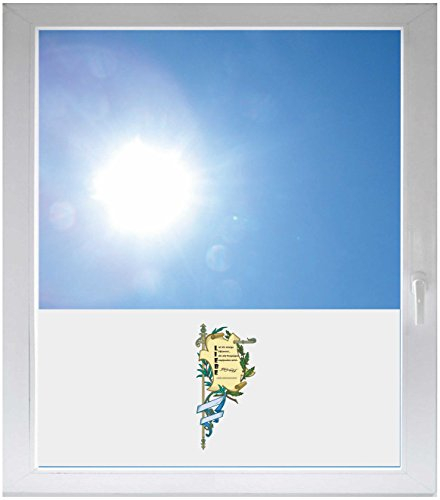 INDIGOS UG - Fensterfolie Blickdicht Ornament Pflanze Blumen Liebe - 1000x500mm - Sonnenschutzfolie Fenster - Sichtschutzfolie Fenster Bad, Küche, Fenster, Milchglasfolie