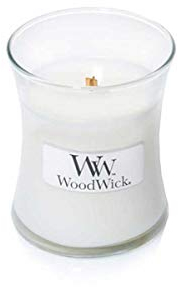 WoodWick Scented Candle with Crackling Wick | White Tea & Jasmine Mini Hourglass Candle | Up to 20 Hours Burn Time | Perfect Gifts for Women