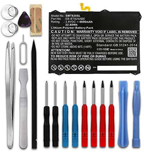 subtel, Battery for Tablet compatible with Samsung Galaxy SM-T825 Tab S3 (LTE) (3.8V, 6000mAh) + Tool set