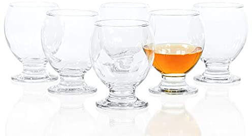 Red Co. Clear Wine Drinking Glass Goblet with Short Stem, 7.6 Oz., Set of 6