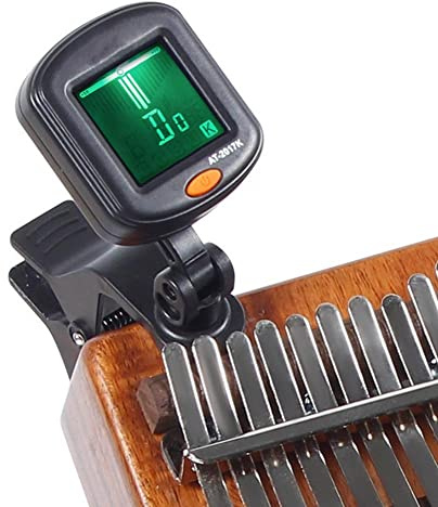 ShiningLove Kalimba Tuner Thumb Piano Special Tuner, Rotatable Clip-On Digital Tuner Thumb Piano For Beginners Teenagers Thumb Piano Accessories for Guitar, BASS, Ukulele Black