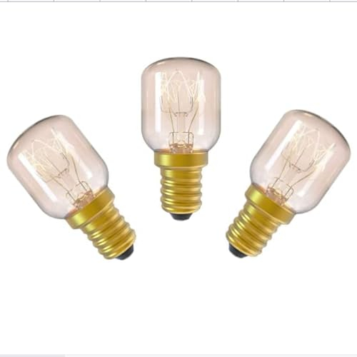 Royalux Lampadina notturna E14 da 15 W, luce bianca calda, piccola lampadina a incandescenza, ricambio per forno, microonde, frigorifero, congelatore e lampada di sale dell'Himalaya, confezione da 3
