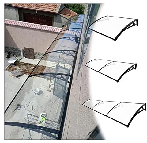 Tende da Sole da Giardino, Riparo per Portico a baldacchino, Copertura Moderna per Tetto in policarbonato Trasparente, Riparo Solare Estensibile (60x1