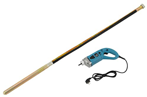 Batteur industriel professionnel pour béton, 1300 W, avec tige vibrante de 1,5 m, 4300 tr/min, vitesse d'onde de mélange, diamètre de l'arbre vibrant : 35 mm