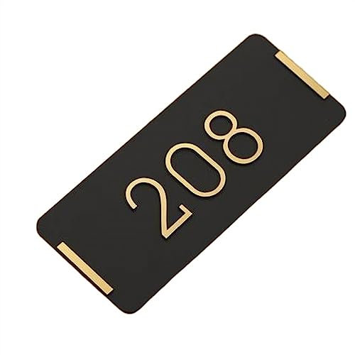Hausnummer,Hausnummernschild Modernes Türschild, Ladenschild, individuelle Hausnummer, Familienname, Adressbuchstabe for Zuhause, Büro, Apartment, Restaurant, Hotel ( Color : Gold , Size : 25x10cm )