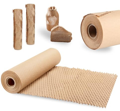 ZTVOWTO Rouleau Papier Bulle 30cm x 30m, Papier Emballage Colis, Cadeau Fragile, Bubble Wrap Écologique Biodégradable (Marron)