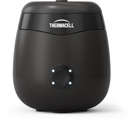 THERMACELL Bouclier Anti-Moustiques et Moustiques Tigres, Extérieur, Jardin, Terrasse, Sans Fil, Rechargeable, Zone de Protection 29m², Effet Rapide, Inodore, Recharges Non-Incluses, THE55NOIR