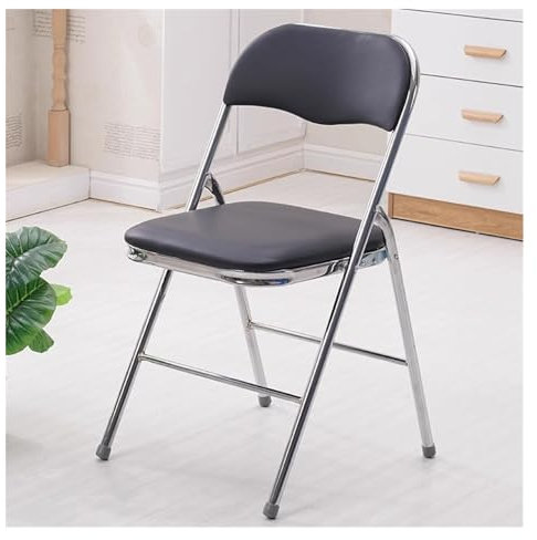 BORSAD Stapelstuhl Esszimmer Stuhl Klappbar Chair Besucherstuhl Stapelbare Stühle (Farbe : Black a, Size : 1 Set)