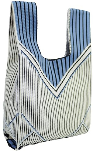 DOFOTAWN Women's Wrist Handbag Wristlet Handbag Sleeve Knot Pouch Portable Purse Tote Gift Bag Cute Pattern (8 * 4.3 * 13.8inch, Striped)