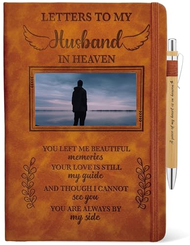 Letters To My Husband In Heaven Journal 200 sidor A5 fodrad med fönster i skydd, i kärleksfullt minne av make, minnessympati kondolens minne sörjande gåvor för make förlust