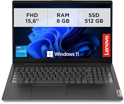Lenovo - Notebook 15.6 Pollici V15 G4 IRU, Pc Portatile Professionale Windows 11 Pro, Intel Core I5-13420H, Ram 8GB DDR4, 512GB SSD NVMe - Laptop Grafica Intel UHD, Computer Audio Dolby, Schermo FHD