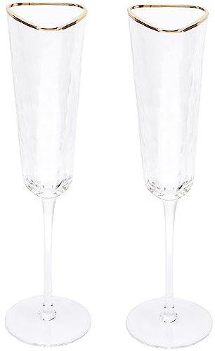 PRETYZOOM Set Di Bicchieri Da Brindisi Per Matrimoni Bicchieri Di Cristallo Con Finiture Dorate Per La Signora E La Signora