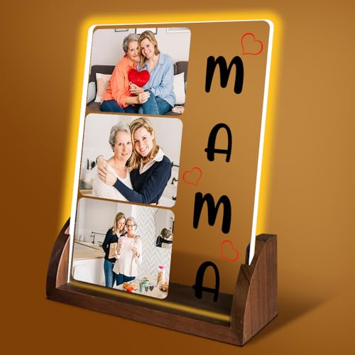 YINYIFANS Personalisiertes Geschenk für Mama,7 bunte Band Bilder benutzerdefinierte LED-Nachtlicht,einzigartiges Geschenk für Mama für Muttertag,Geburtstag,Thanksgiving, Weihnachten (Stil 18)