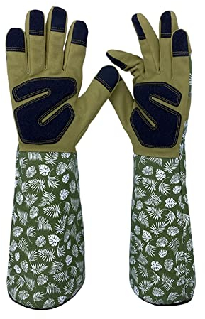 Schnittfeste Arbeitshandschuhe Lange Gartenhandschuhe for Damen, dornensichere Handschuhe, Herren-Gartenhandschuhe for Beschneiden von Rosen mit Touchscreen, atmungsaktive Arbeitshandschuhe Für flexib