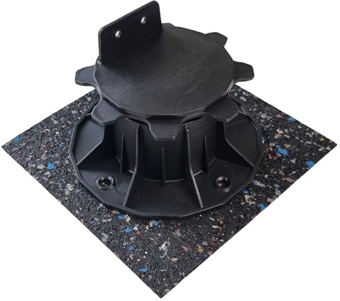 diconfa 115x Terrassenpads Gummigranulat 200x200mm, 15mm stark - WÄHLBAR - Dicke 3mm bis 20mm - Menge 1 bis 300 Stück - Gummipads Regenerat Plattenlager Stelzlager Terrassen-BAU Gerüstbau Transport