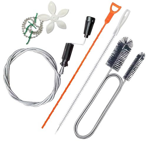 Lot de 5 déboucheurs de canalisations en spirale de 118 pouces, brosse de nettoyage de canalisations et déboucheur en spirale pour nettoyage de canalisations de cuisine, salle de bain
