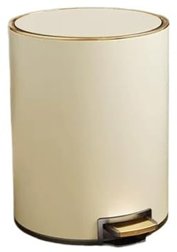 Pattumiera Da Cucina Pattumiera in stile crema for la casa, in acciaio inossidabile, soggiorno, cucina, bagno, grande capacità, pedale con coperchio Cestino per Rifiuti(Bianco,Grande)