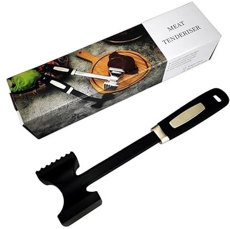Mazo ablandador de carne de doble cara de acero inoxidable con agarre antideslizante, martillo for carne, clavos, mazo for carne, herramienta for ablandar carne, mazo for cocina, for ablandar carne, c