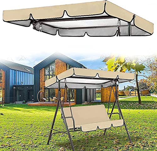 Ersatzbezug für Gartenschaukelsitz, wasserdicht, UV-beständig, Sonnenschutz, Abdeckung für Outdoor-Schaukelstuhl, Beige, 142 x 120 x 18 cm