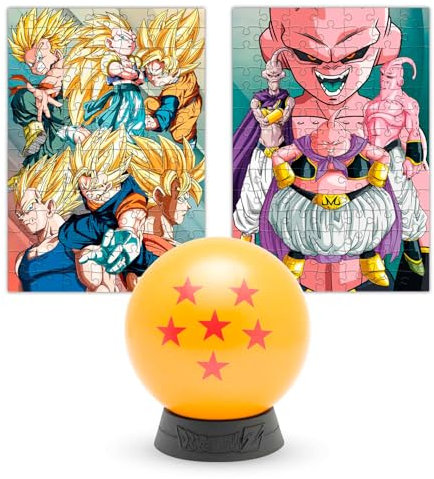 Puzzle Dragon Ball Z - Sfera del Drago 6 Stelle | 7 Sfere del Drago Shenron, Puzzle da Collezione Dragon Ball, 18 x 26 cm + Sfera 10 x 10 cm, Dragon Ball gadget
