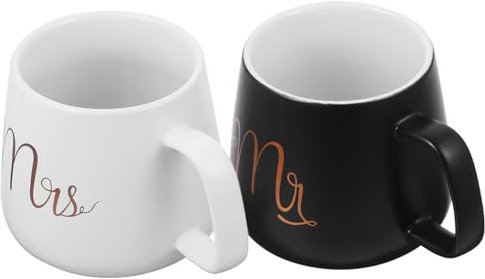 OKUMEYR 2pezzi Tazze Ceramica Per Mug Da Caffè Elegante Per Ufficio Di Matrimonio e