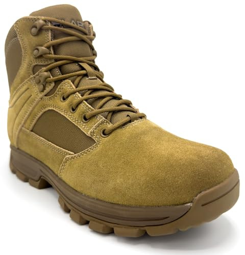 LA Police Gear LAPG Men's Sector 6 Side-Zip Duty Boot, Comfortable & Durable Tactical Work & Hiking Boots for Men, Coyote, 8.5 Wide