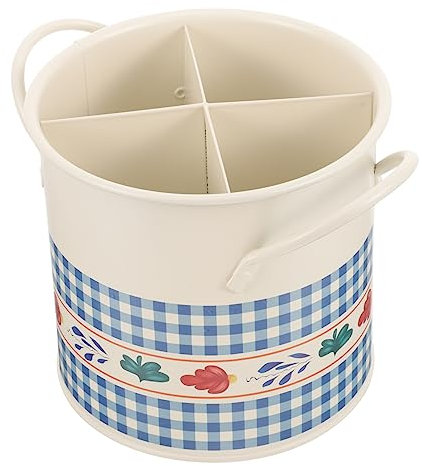 ABOOFAN 4-compartment Chopstick Holder Retro Style Cutlery Bucket Metal Utensil Pot Kitchen Utensil Rack Organize Your Kitchen Space