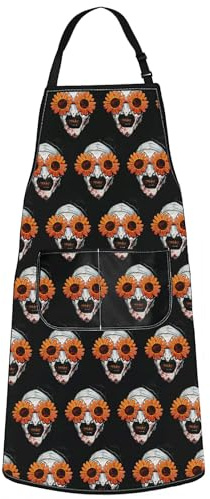 WZMPA Funny Clown Adjustable Apron With Pockets Clown TV Show Fans Gifts Clown Face Cooking Apron Clown Art Merchandise, Sunglass Ap, Medium