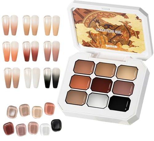 Krämig gelnagellack | 9 färger gel nagellack, blekningsbeständigt glänsande manikyrverktyg, skönhetstillbehör för arbete, bröllop, resor