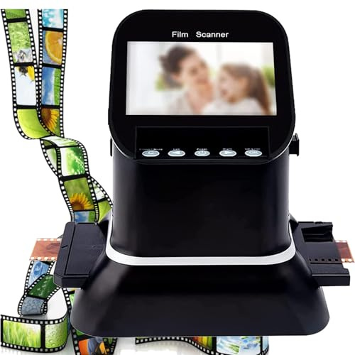 ylpddmm all-in-One 22MP Film Scanner,Negativi Scanner Convertitore with Large 4.3 Display, Converts 35mm/120/126/127/135 Slides Into Digital Photos, Nero