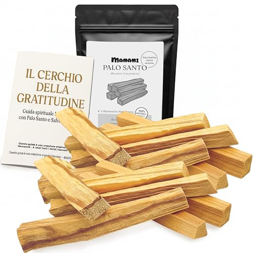 Palo Santo Naturale – Set da 15 Stick + Guida Cartacea inclusa | Palo Santo Originale | Legno Sacro per Purificazione, Meditazione e Benessere | Raccolta Etica dal Perù | Confezionato in Italia
