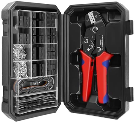 Juego de alicates for crimpar terminales JST 2,54 mm², crimpadora casquillos, kit herramientas manuales for cables, abrazadera(Sn58b kit)