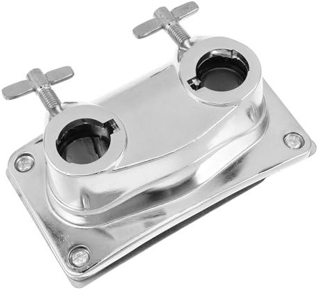 NOLITOY Soporte Doble para Tom Metal Plata Absorción de Choques Escenario Batería Percusión 130