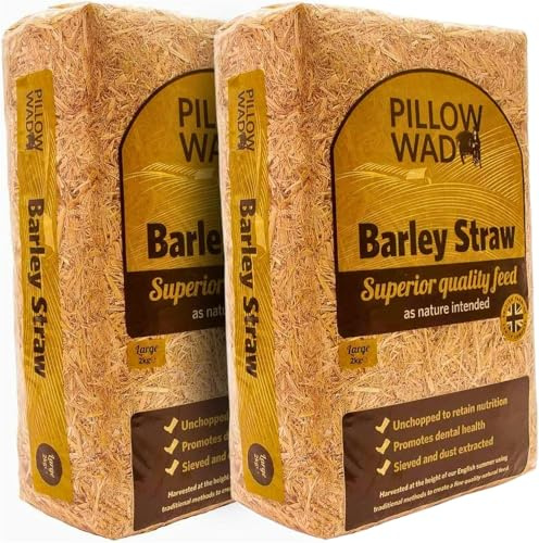Pack of 2 Premium 4kg Barley Straw Bedding (Each 2kg) | Soft Pillow Wad, Eco-Friendly Comfort for Rabbits, Tortoises & Small Pets | Natural, Cozy Bedding for Ultimate Pet Comfort.