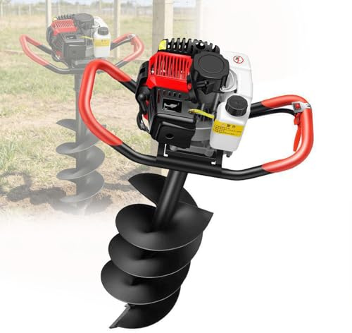 Ymnogjie Foreuse à Poteaux Thermique LéGèRe Et Portable, Moteur 4 Temps, pour La Plantation D’Arbres, La Pose De ClôTures Et Le Forage du Sol De Jardin 25cmdrillbit