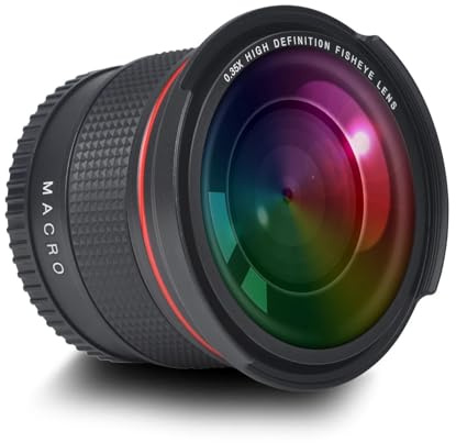 52MM 55MM 58MM 0.35x Fisheye Wide Angle Lens,Compatible For Nikon D5200 D5100 D3500 D3400 D3300 D3200 D3100 D3000(1x52mm)