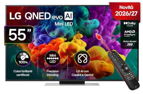 LG QNED evo AI MiniLED 55 Pollici, Serie QNED86B 2026 Smart TV 4K - 55QNED86B6B