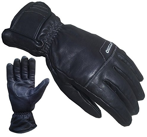 ATTONO Skihandschuhe Leder Ski Winterhandschuhe weiche Winter Lederhandschuhe