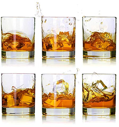 Whiskey Glasses-Premium 310ml Scotch Glasses Set of 6 /Old Fashioned Whiskey Glasses/Perfect Glassware for Scotch Lovers/Style Glassware for Bourbon/Rum Glasses/Bar Whiskey Glasses,Clear