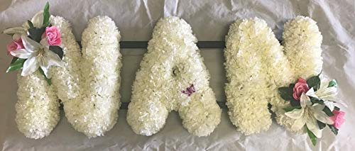 Silky Bouquets Nan Artificial Silk Funeral Flower Tribute Letters Memorial (BLUE)