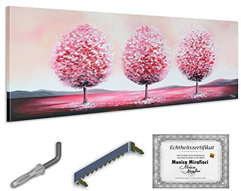 Monica Mirafiori I 100% HANDGEMALT I Gemälde Drei Bäume I 160x60cm | Gemälde Handgemalt | Acrylgemälde | Sehr Großes Acrylbild I Moderne Kunst I Kunstbilder
