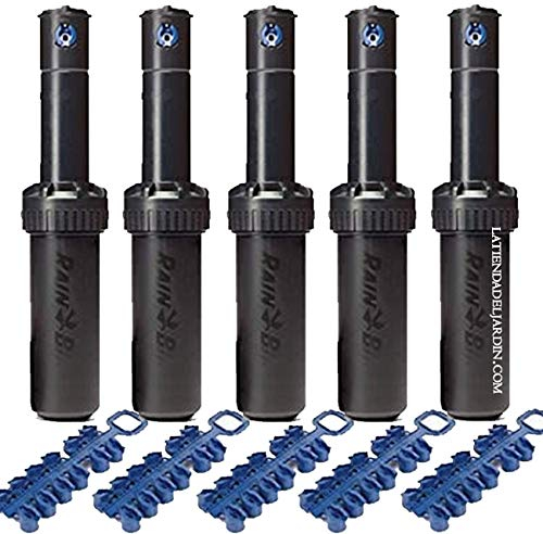 Suinga 5 stück R.Bird 5004 Plus Sprinkler, Reichweite 7,6 bis 15,2 m, ermöglicht das Stoppen der Bewässerung vom Sprinklerdeckel, 3/4-Zoll-Gewinde, Schwarz