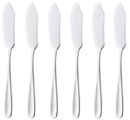 SBOMHS klein Buttermesser set Edelstahl silber Dessertmesser 6-teiliges 15,5CM Länge Nutella Streich Messer Spülmaschinengeeignet
