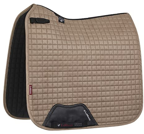 LeMieux Dressage Suede Square Saddle Pad - Saddle Pads for Horses - Equestrian Riding Equipment and Accessories (Mink - Small/Medium)